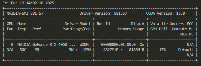 Nvidia-SMI VRAM Logs